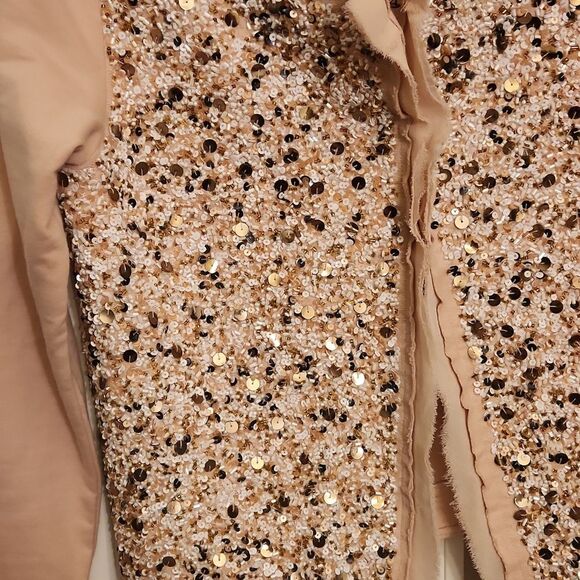 Postmark by Anthropologie Soft Peach Bedazzled Cardigan w/ Sequins Size XS - Picture 5 of 12